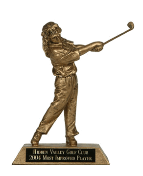 SMALL GOLD LADY GOLFER