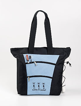LOVE GOLF 3 ZIPPERED TOTE
