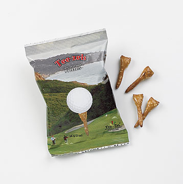 TEE-ZELS  GOLF TEE SHAPED PRETZELS 2 oz bag