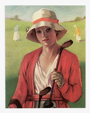 NOSTALGIC LADY GOLFER BOXED NOTES