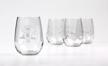 WINE GLASSES LADY GOLF DESIGN SET OF 4
