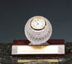 CRYSTAL AWARD GOLF BALL CLOCK
