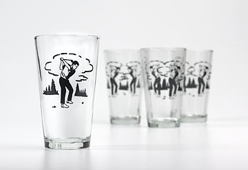 GOLF GLASSWARE SET OF 4 MEN
