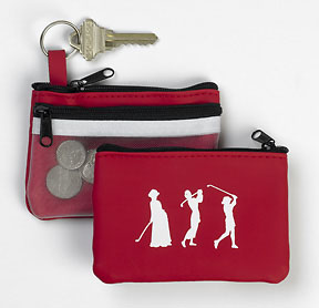 THREE LADY GOLFERS ZIPPERED COIN PURSE