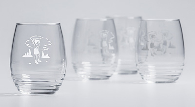 WINE GLASSES LADY GOLF DESIGN SET OF 4