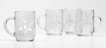 LADY GOLFER SET OF 4 COFFEE MUGS