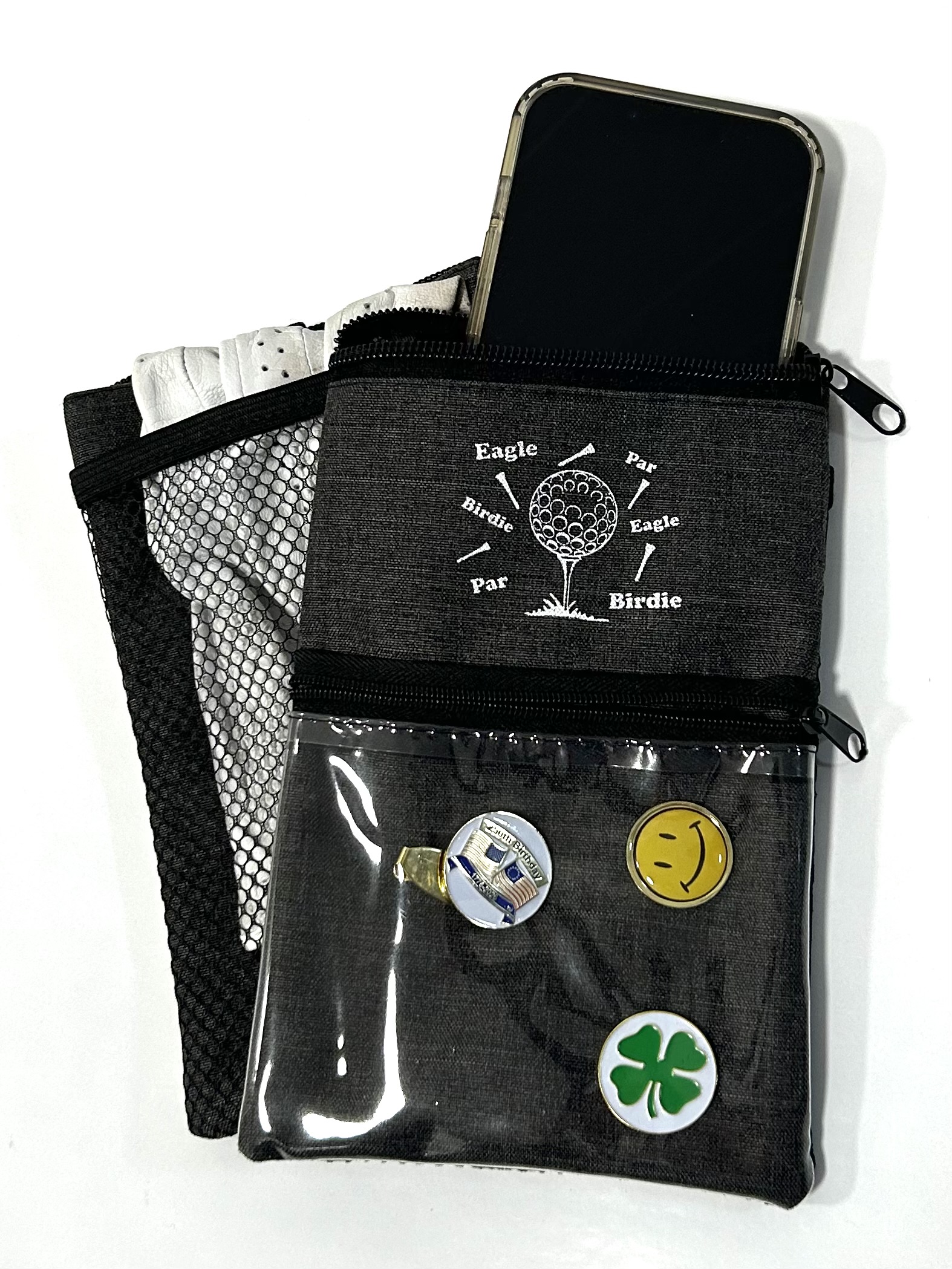 BALL ON TEE 3 POCKET CLIP-ON POUCH