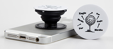 Ball on Tee w/words Popsocket - cell phone stand/holder