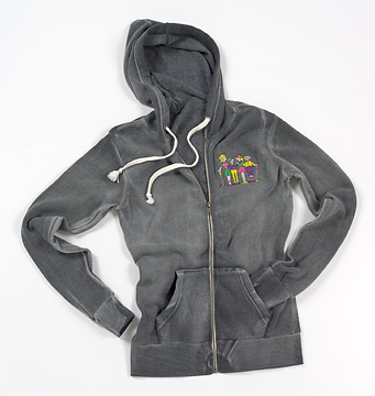 FOURSOME LADIES EMBROIDERED FLEECE ZIPPERED HOODIE