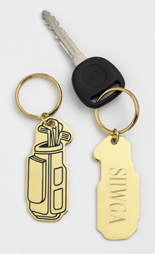 CUSTOM GOLD GOLF BAG KEY CHAIN