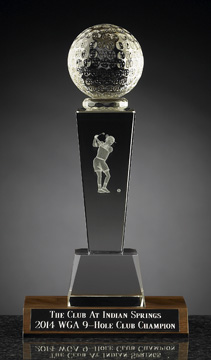 Large 3D Lady Golf Crystal Award