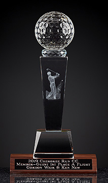 3-D GOLFER OPTICAL CRYSTAL AWARD