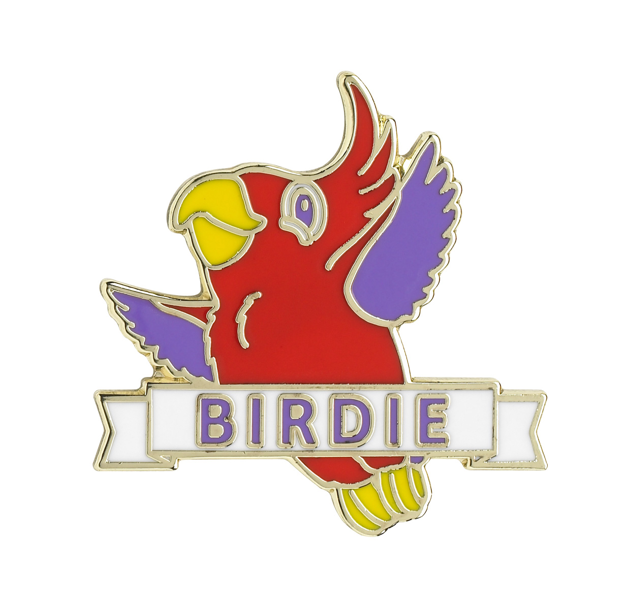 RED PARROT BIRDIE PIN 1