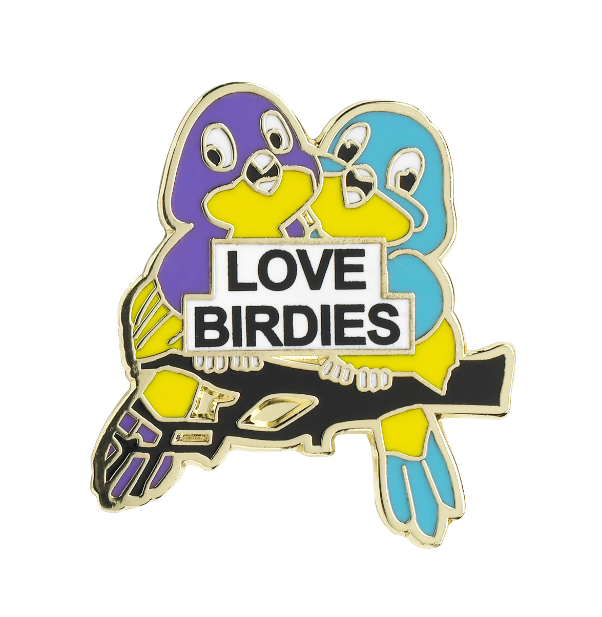 LOVE BIRDIES ON BRANCH PIN 1